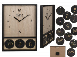 Ceas de perete din lemn cu calendar 3