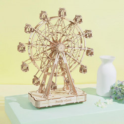 Puzzle 3D din lemn cutie muzicala Ferris Wheel pe masa