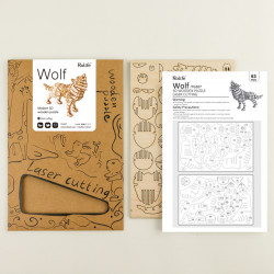 Puzzle 3D din lemn Lup in cutie