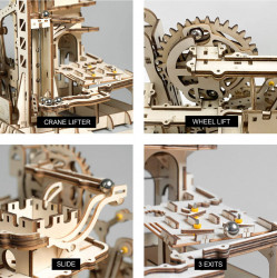 Puzzle 3D din lemn Marble Climber detalii