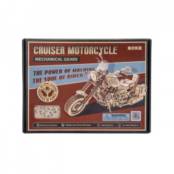 Puzzle 3D lemn Motocicleta in cutie