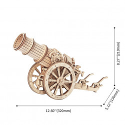 Puzzle 3D lemn Tun dimensiuni