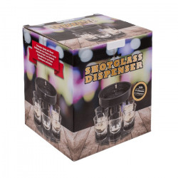 Dispenser pentru shoturi cu 6 pahare din sticla in cutie