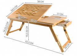 Masuta laptop reglabila cu sertar si orificii pentru ventilare dimensiuni