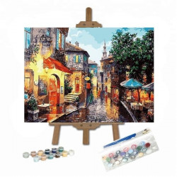 pictura pe numere din Montmartre pe sevalet