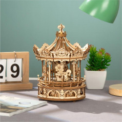 Puzzle 3D lemn Cutie muzicala Carusel