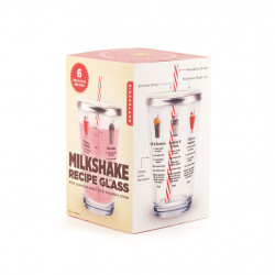 Pahar din sticla cu retete milkshake in cutie 2