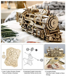 puzzle 3d din lemn locomotiva 7