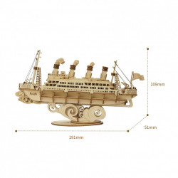 Puzzle 3D din lemn Vas de croaziera dimensiuni