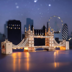 Puzzle 3D lemn Tower Bridge iluminat