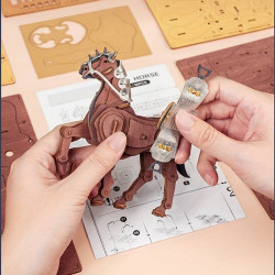Puzzle 3D lemn Warrior Horse 5