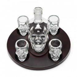 Set cadou Decantor Craniu cu 4 pahare si suport