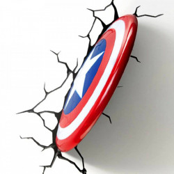 Lampa 3D Captain America Shield in perete