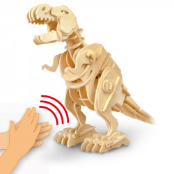 puzzle 3d din lemn dinozaur t-rex controlat prin sunet 2