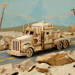 Puzzle 3D lemn Camion pe drum