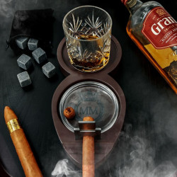 Set suport trabuc cu pahar whiskey si accesorii