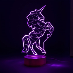Lampa 3D unicorn mov mustard