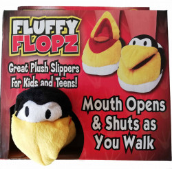 papuci pufosi pinguin in cutie