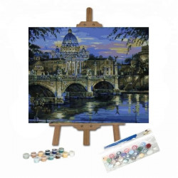 pictura pe numere seara in Roma pe sevalet