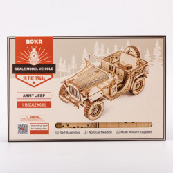 puzzle 3d din lemn masina militara in cutie