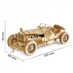 Puzzle 3D lemn Masina de curse grand prix dimensiuni