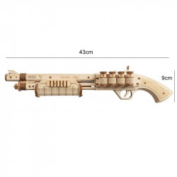 Puzzle 3D lemn Pusca dimensiuni
