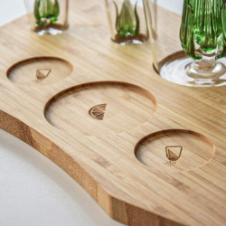Set cadou decantor bauturi Tequila Deluxe cu 4 pahare si suport pentru sare si lamaie