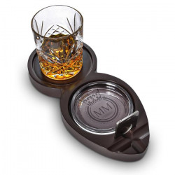 Set suport trabuc cu pahar whiskey si accesorii cu taietor de trabuc