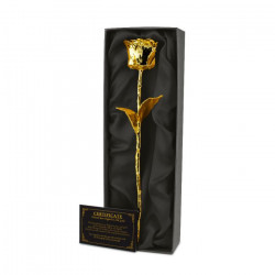 Trandafir placat cu aur de 24K in cutie cu certificat