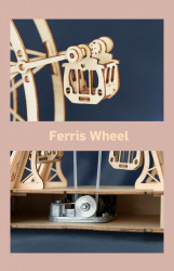 Puzzle 3D din lemn cutie muzicala Ferris Wheel detalii