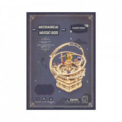 Puzzle 3D lemn Cutie muzicala Sistemul solar stary night in cutie