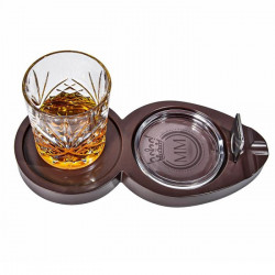 Set suport trabuc cu pahar whiskey