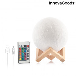 lampa led in forma de luna cu suport din lemn 5