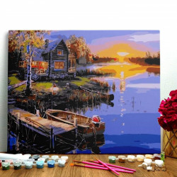 Pictura pe numere Casa de pe lac