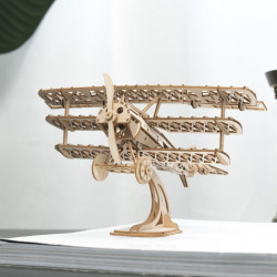 Puzzle 3D din lemn Avion pe birou