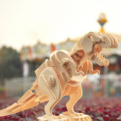 puzzle 3d din lemn dinozaur t-rex controlat prin sunet 4