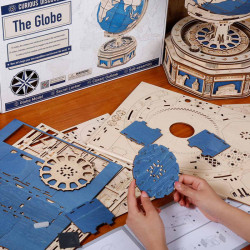 Puzzle 3D lemn Glob XL asamblare
