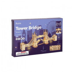 Puzzle 3D lemn Tower Bridge cu lumini in cutie
