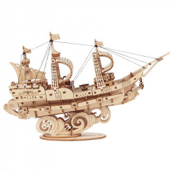 Puzzle 3D din lemn Corabie cu panze 1