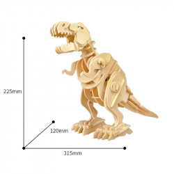 puzzle 3d din lemn dinozaur t-rex controlat prin sunet dimensiuni