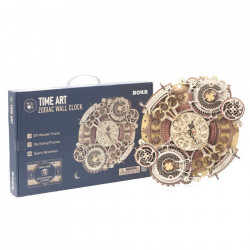 Puzzle 3D lemn Ceas cu calendar Zodiac si cutie
