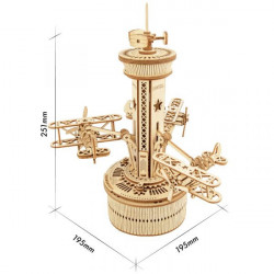 Puzzle 3D lemn Turn de control dimensiuni