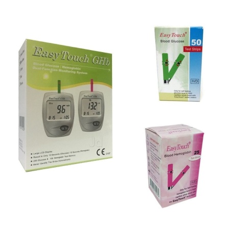 EasyTouch GH + 50 teste glicemie + 25 hemoglobina