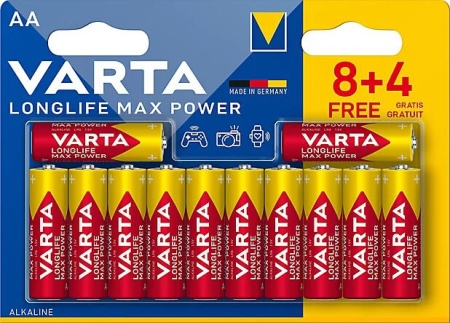 VARTA MAX POWER AA LR6 (tip 4706)- Baterii alcaline avansate, 12 bucati