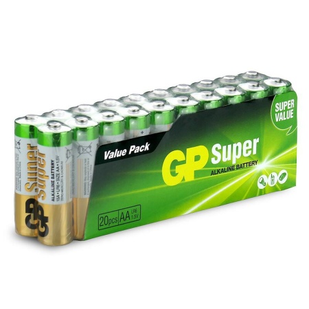 GP SUPER LR6 AA- Baterii super alcaline, pachet de 20 bucati