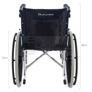 QMED 183-809B-46 - Scaun pliabil cu rotile din otel cromat si rotile din spate solide