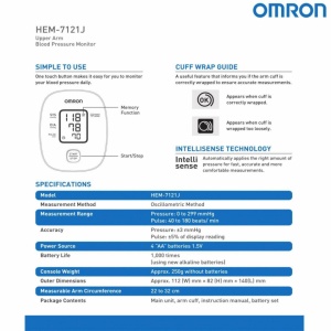 OMRON M2 BASIC (HEM-7121J-E) - tensiometru digital, automat, de brat, INTELLISENSE, oscilometric