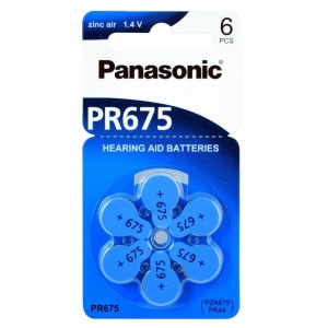 PANASONIC PR675 - baterii ZincAir 1.4V, 6buc