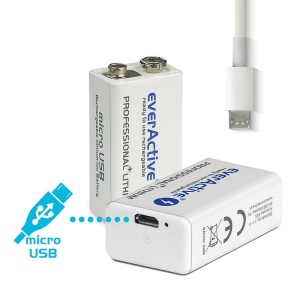 EverActive 6F22/9V Li-ion 550 mAh- Baterie reincarcabila 9V
