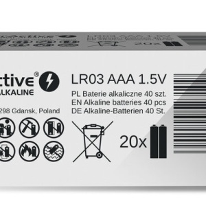 EverActive LR03 AAA Industrial Alcaline- Baterii alcaline, 40 bucati (20 carduri cu 2 buc.)
